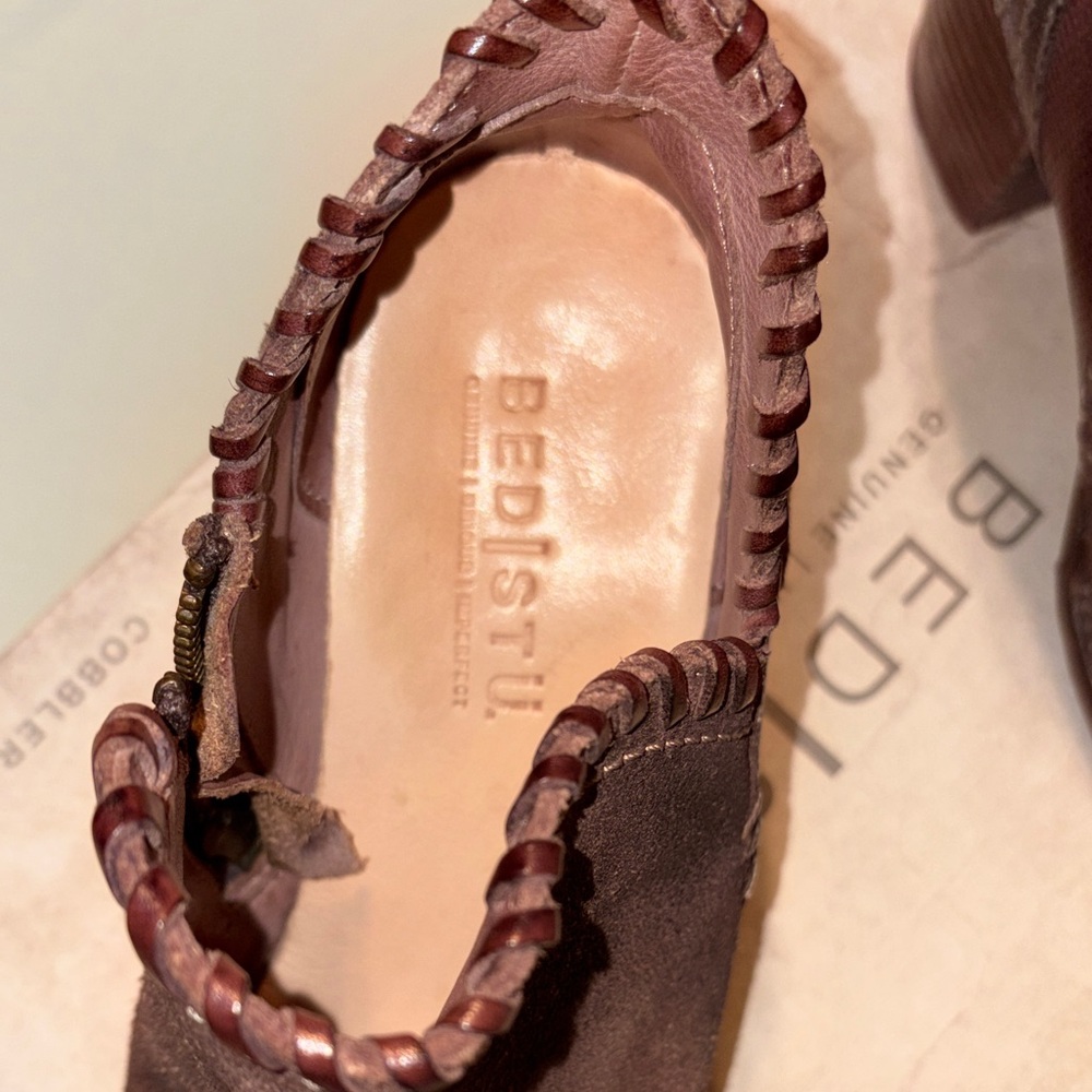 BED|STU Distressed Brown Ankle Booties - Picture 8 of 11